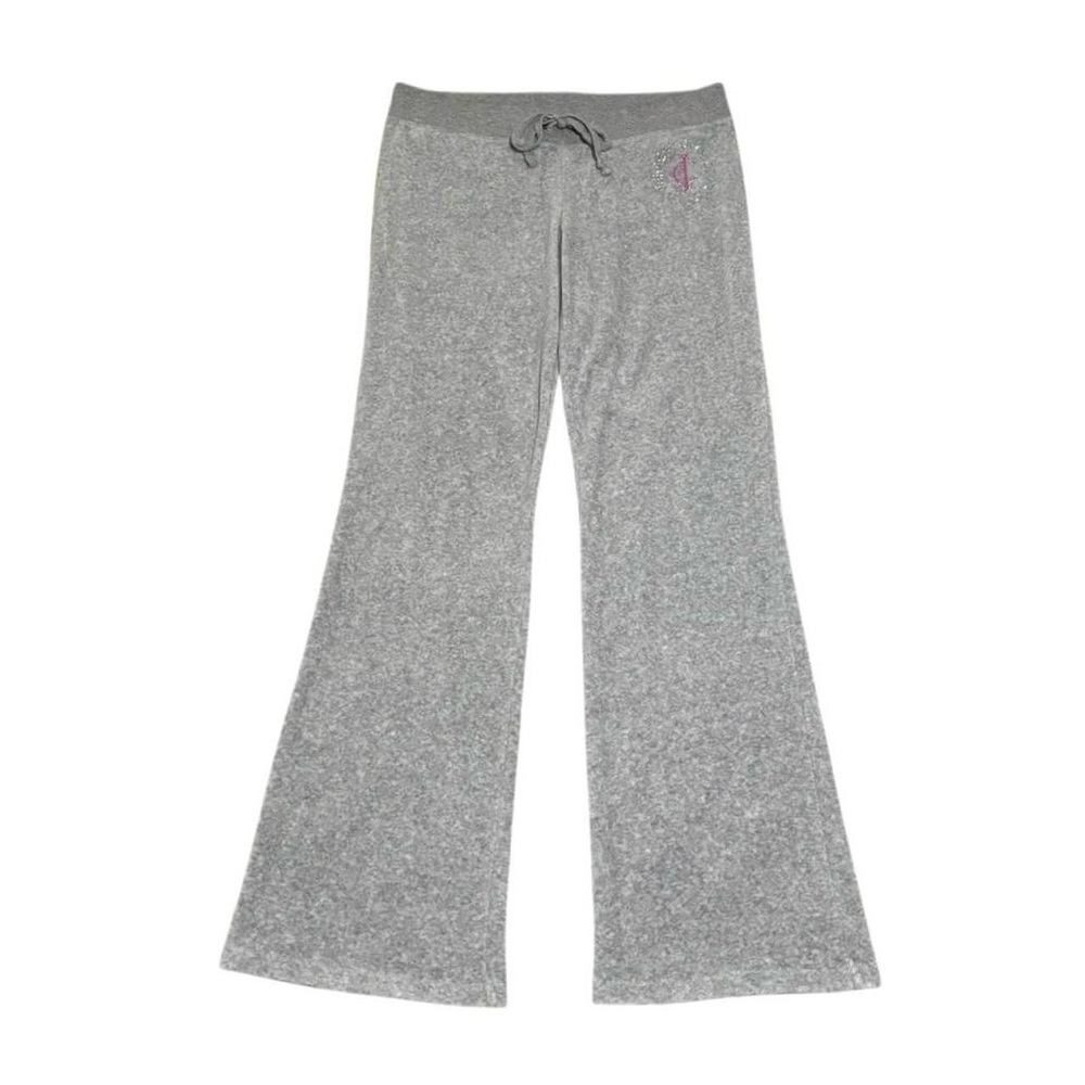 Juicy Couture embellished gray velour track pants